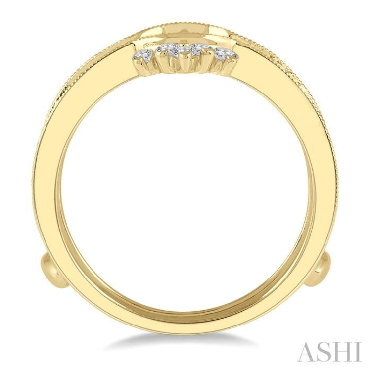 1/3 ctw Curved Center Round Cut Diamond Insert Ring in 14K Yellow Gold