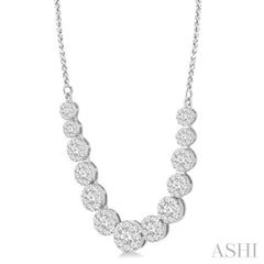 2 Ctw Round Cut Diamond Lovebright Necklace in 14K White Gold