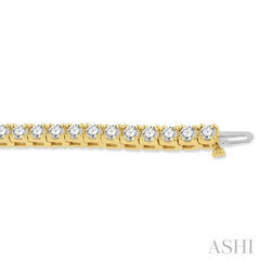 8 Ctw Square Shape Round Cut Diamond Tennis Bracelet in 14K Yellow Gold