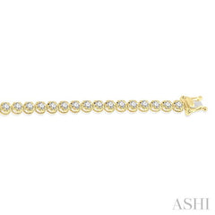 3 Ctw Round Cut Diamond Illusion Tennis Bracelet in 10K Yellow Gold