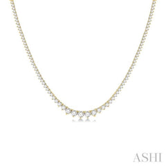 5 Ctw Riviera Round Cut Diamond Necklace in 14K Yellow Gold