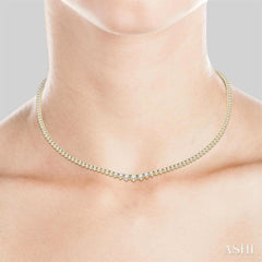 5 Ctw Riviera Round Cut Diamond Necklace in 14K Yellow Gold