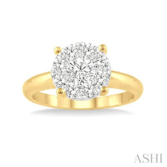 1/3 Ctw Lovebright Round Cut Diamond Ring in 14K Yellow and White Gold