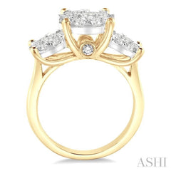 2 Ctw Lovebright Round Cut Diamond Ring in 14K Yellow and White Gold