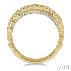 1/2 ctw Lattice Round Cut Diamond Fashion Band in 14K Yellow Gold