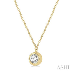 1/10 ctw Round Cut Diamond Necklace in 14K Yellow Gold