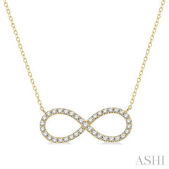 1 Ctw Round Cut Diamond Infinity Necklace in 14K Yellow Gold