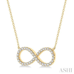 1 Ctw Round Cut Diamond Infinity Necklace in 14K Yellow Gold