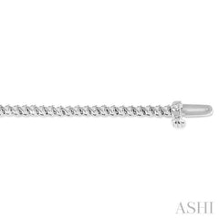 1 Ctw Tri-Prong Round Cut Diamond Tennis Bracelet in 14K White Gold