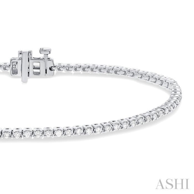 1 Ctw Round Cut Diamond Tennis Bracelet in 14K White Gold