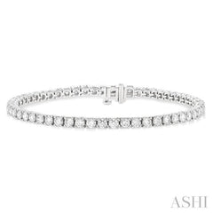 5 Ctw Round Cut Diamond Tennis Bracelet in 14K White Gold