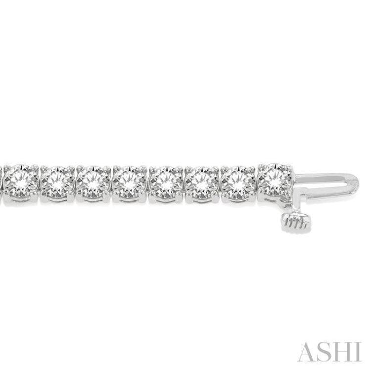 10 Ctw Round Cut Diamond Tennis Bracelet in 14K White Gold