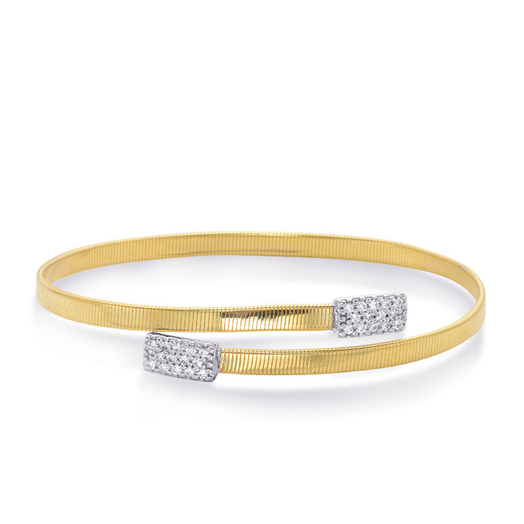 White Gold Bangle Italian Made