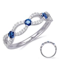 White Gold Sapphire & Diamond Ring