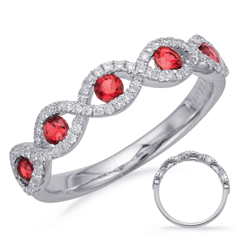 White Gold Ruby & Diamond Ring