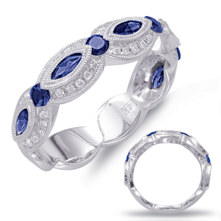 White Gold Sapphire & Diamond Ring