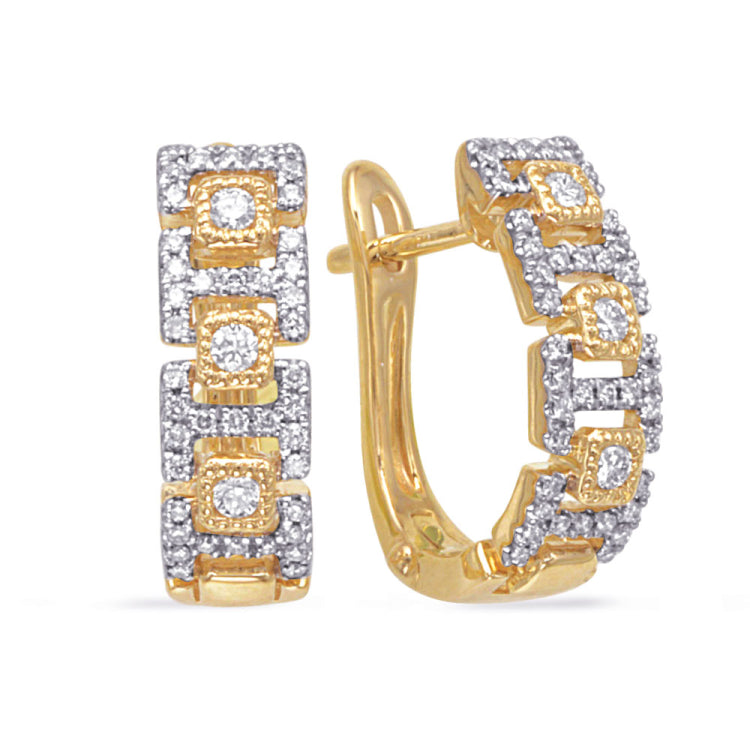 Yellow Gold Diamond Earring