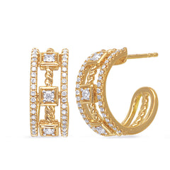 Yellow Gold Diamond Earring