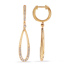 Yellow Gold Diamond Earring