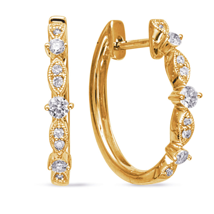 Yellow Gold Diamond Earring