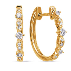 Yellow Gold Diamond Earring