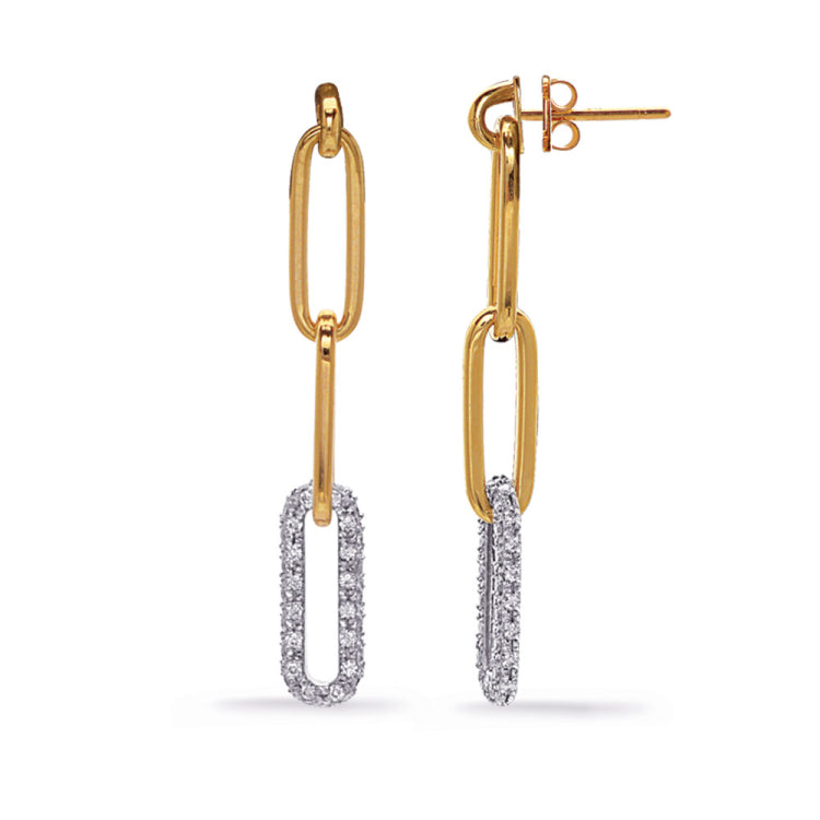 Yellow & White Gold Diamond Earring