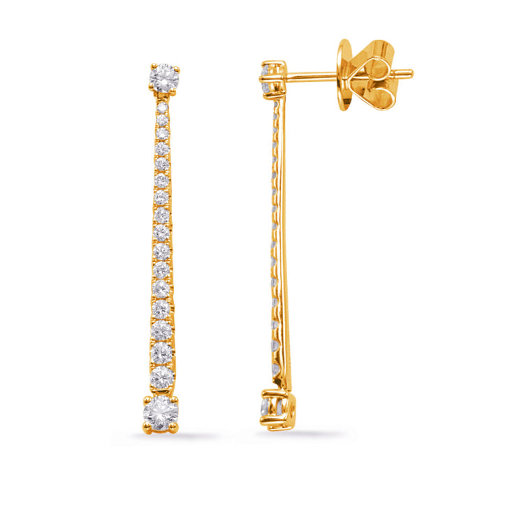 Yellow Gold Diamond Fashion Earring
