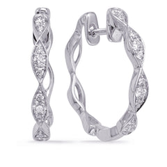 White Gold Diamond Hoop Earring