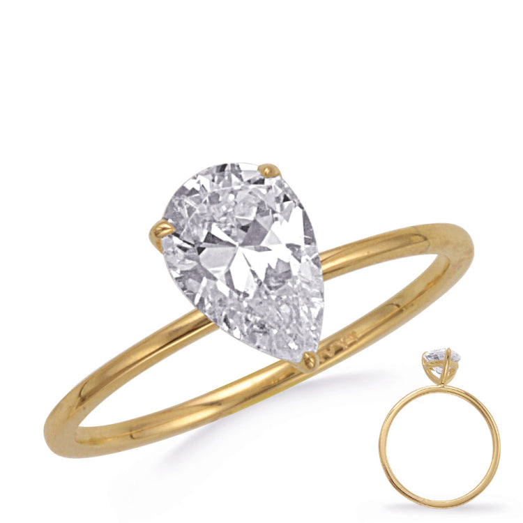 Yellow & White  Gold Engagement Ring 8X6