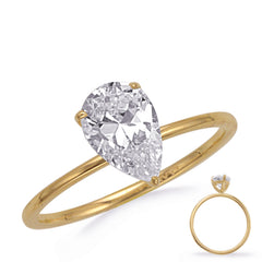 Yellow & White  Gold Engagement Ring 8X6