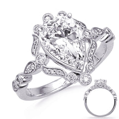 White Gold  Halo Engagement Ring