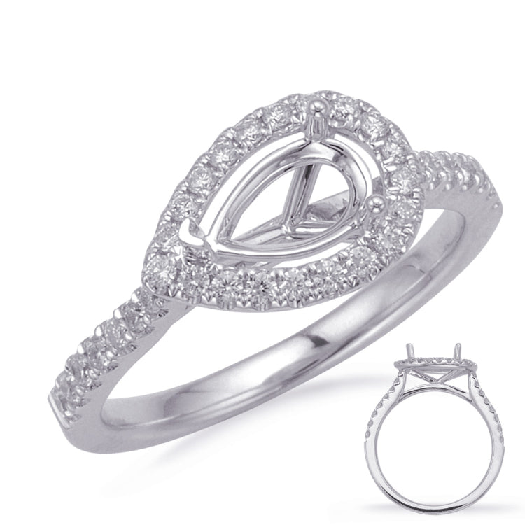 White Gold Halo Engagement Ring