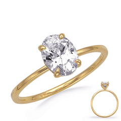 Yellow & White  Gold Engagement Ring 8X6