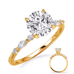 14 Kt Yellow Gold Marquise Engagement Rings