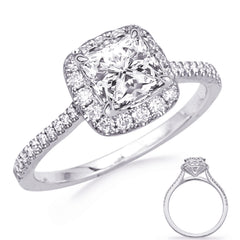 White Gold Halo Engagement Ring