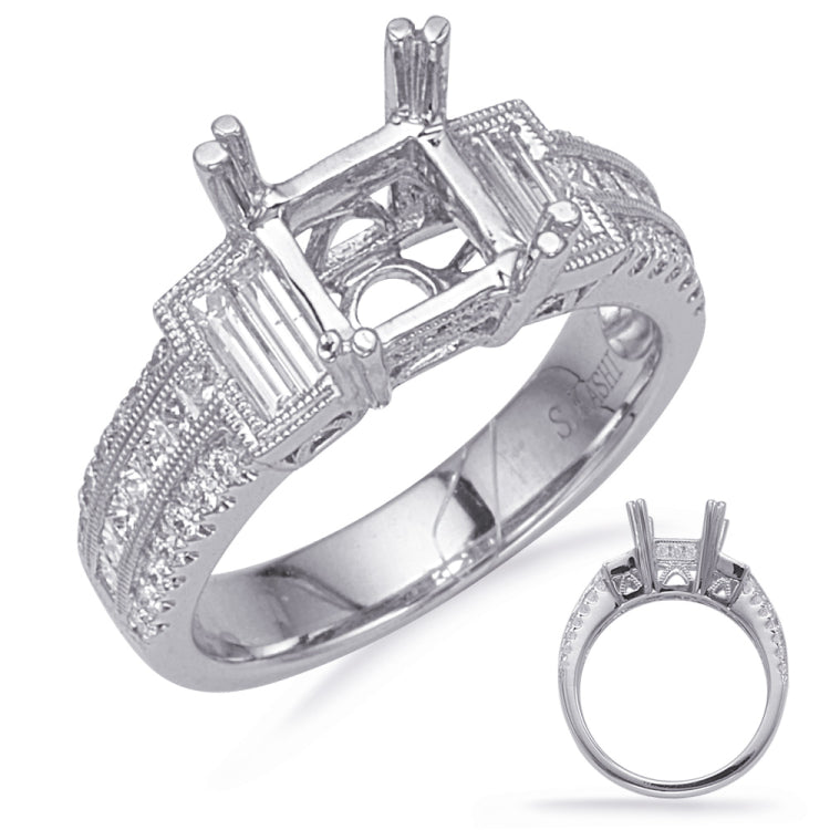 14 Kt White Gold Baguette Engagement Rings