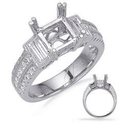 14 Kt White Gold Baguette Engagement Rings
