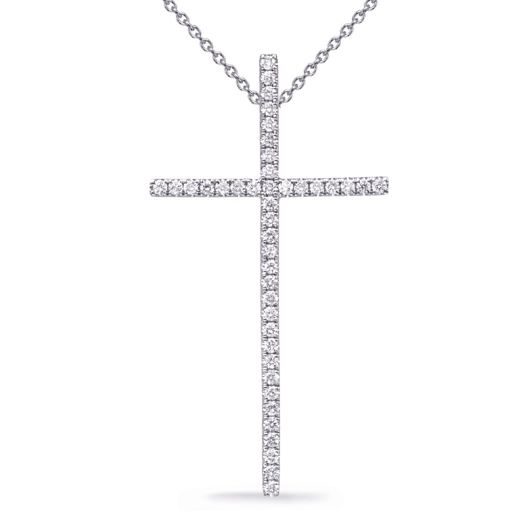 White Gold Diamond Cross