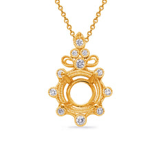 Yellow Gold Diamond Pendant For 3