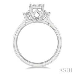 1/2 ctw Fusion Baguette and Round Cut Diamond Engagement Ring in 14K White Gold