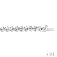 6.00CT RDDM 3 Prong Tennis Bracelet WG 14K-G*