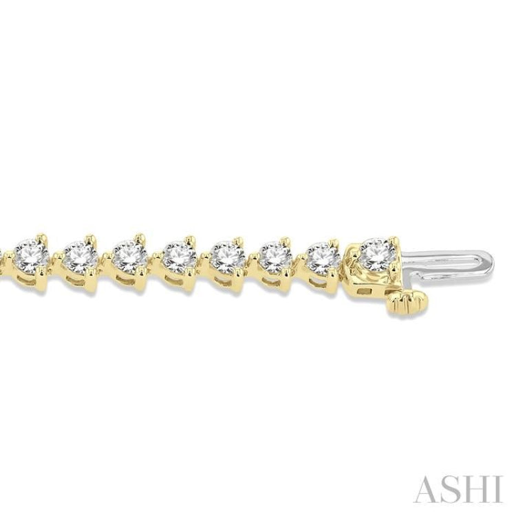 4.00CT RDDM 3 Prong Tennis Bracelet YG 14K-G*