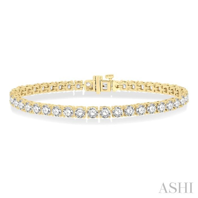 10 Ctw Round Cut Diamond Tennis Bracelet in 14K Yellow Gold