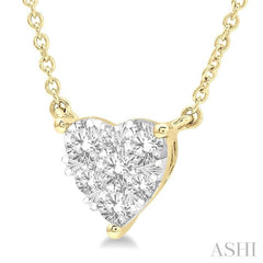 1/2 Ctw Lovebright Diamond Heart Necklace in 14K Yellow and White Gold