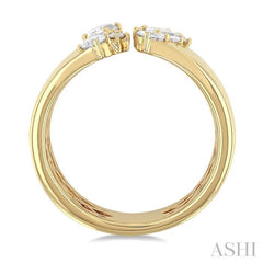 3/4 ctw Open Top Mixed Diamond Cut Wide Fashion Band in 14K Yellow Gold