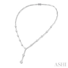 2 ctw Lovebright Round Cut Diamond Elongated Link Necklace in 14K White Gold