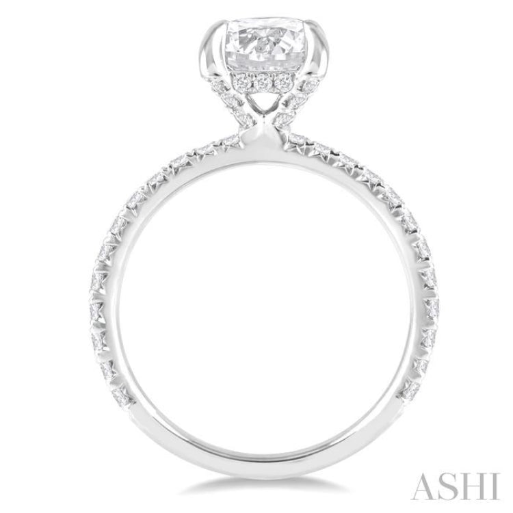 1/2 ctw Round Shape Semi-Mount Diamond Engagement Ring in 14K White Gold