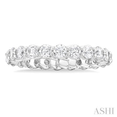 3 Ctw Round Cut Diamond Eternity Wedding Band in 14K White Gold