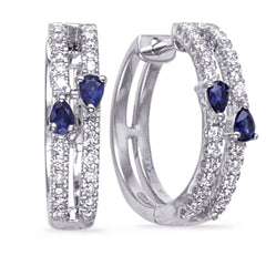 White Gold Diamond & Sapphire Earring