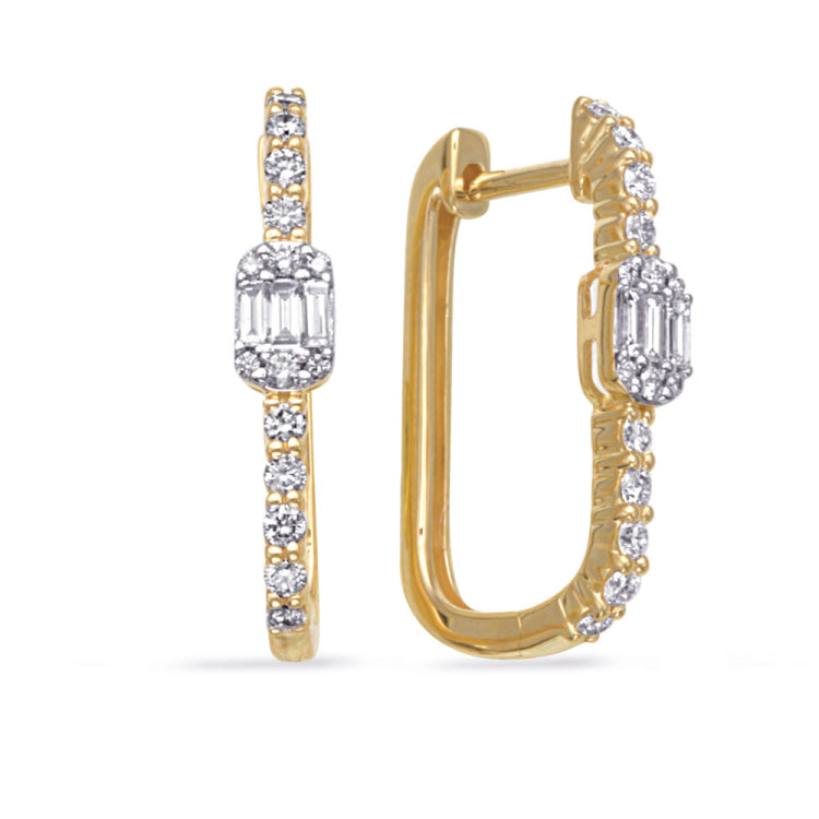 Yellow Gold Diamond Earring